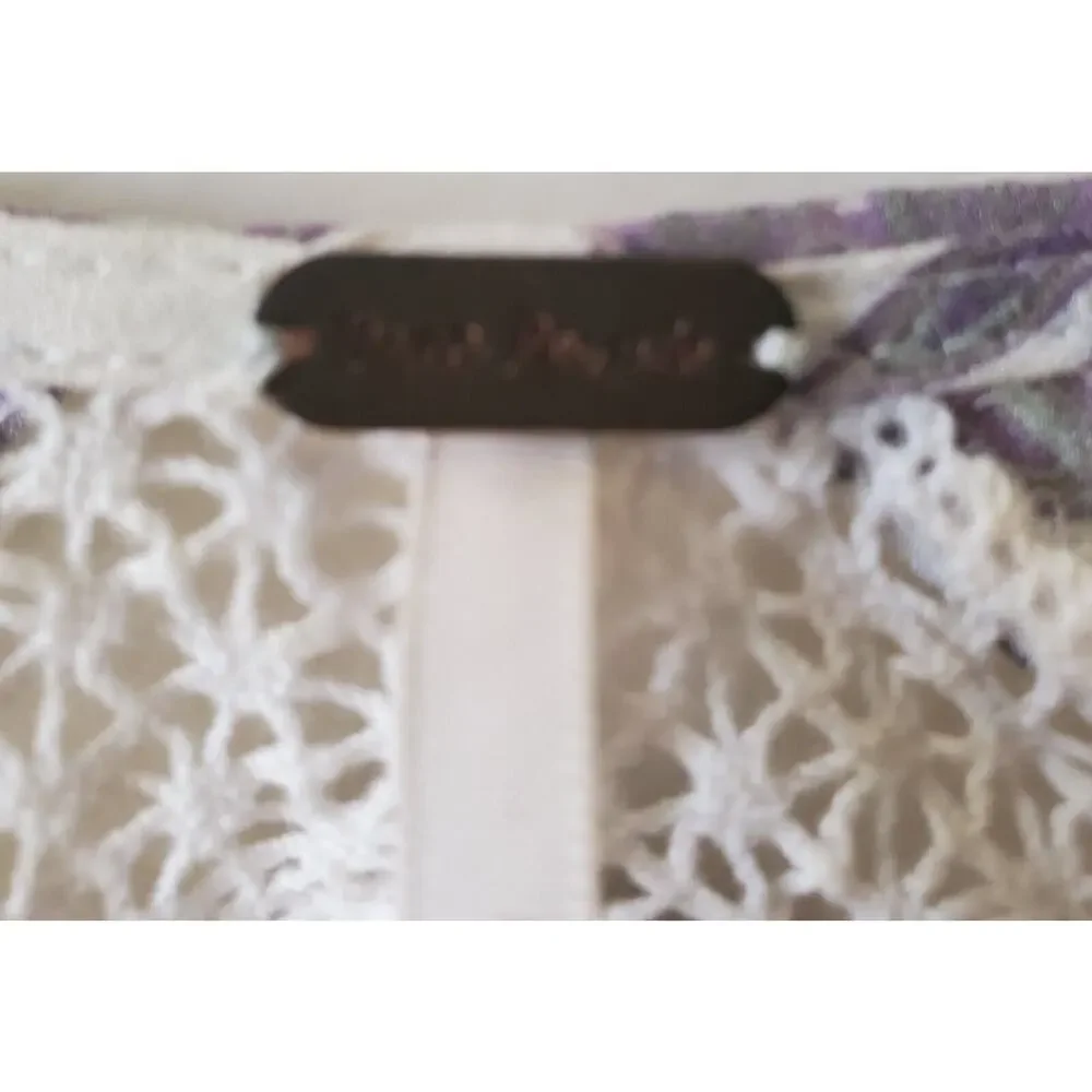 Free People Rain Or Shine Lace Up Mini Dress Ivory Paisley Womens XS - Picture 8 of 15